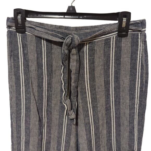 Calvin Klein Cropped Wide Leg Linen Pants, EUC, 8 - Picture 2 of 5